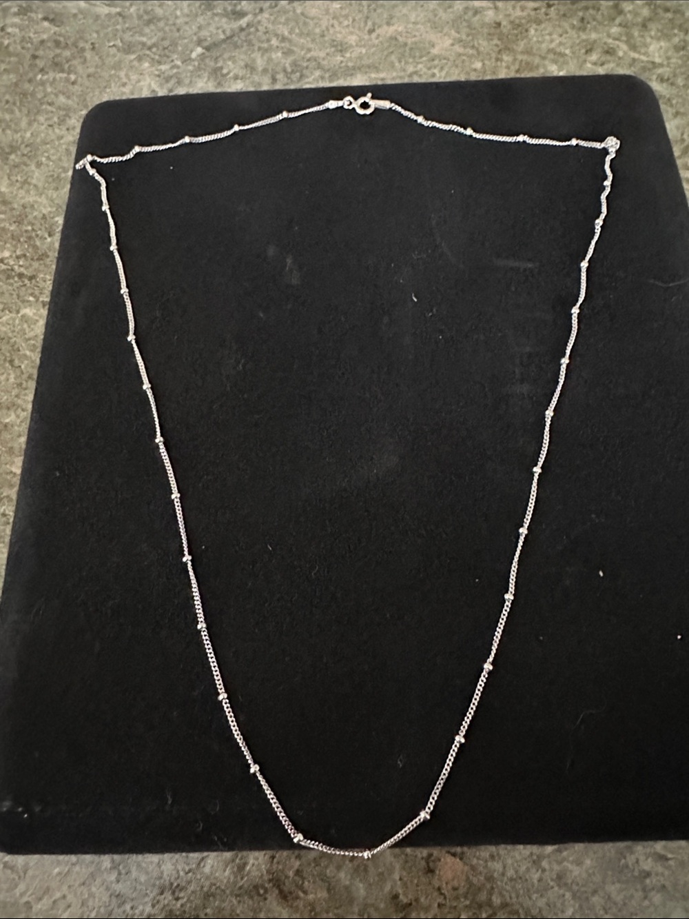 Sterling Silver Beaded Station Necklace - Silver